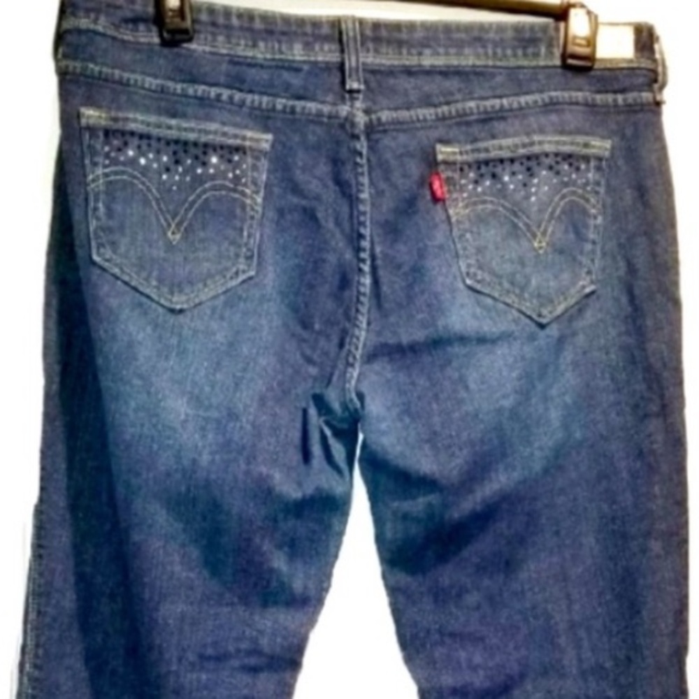 LEVI’S 👖 SILVER TAG RED TAB EMBELLISHED STRETCH BLING BOOTCUT JEANS Women’s 16 M - Picture 7 of 10